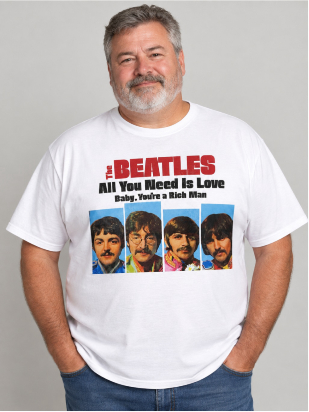 The Beatles authentic official all you need is love mens XXL 2XL tee t-shirt NEW